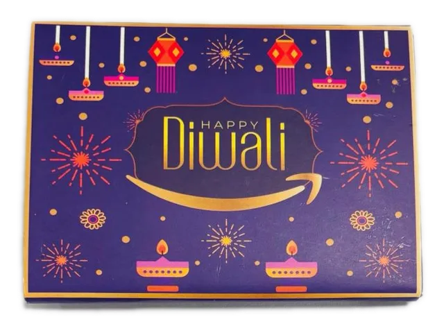 Diwali gift box with white paper Amazon gift card