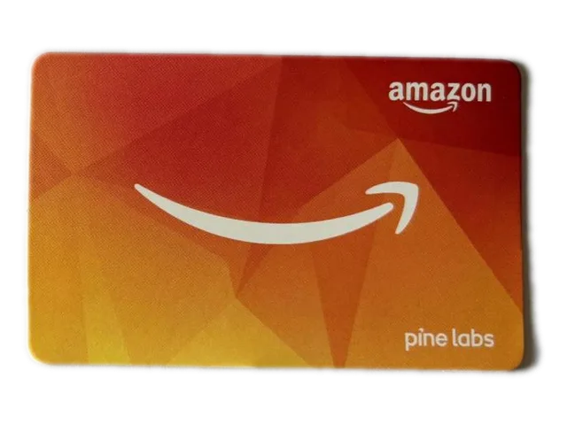 Orange envelope with orange EWPC Amazon gift card