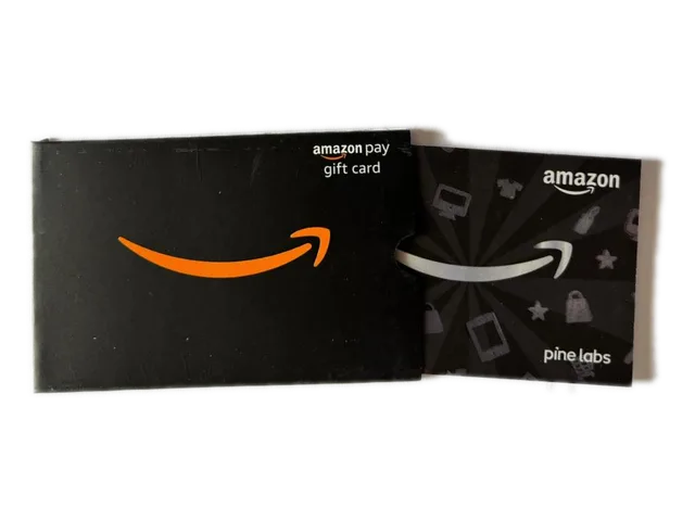 Black pouch with black paper Amazon gift card